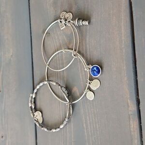 Alex and Ani silver 3 stack of bracelets